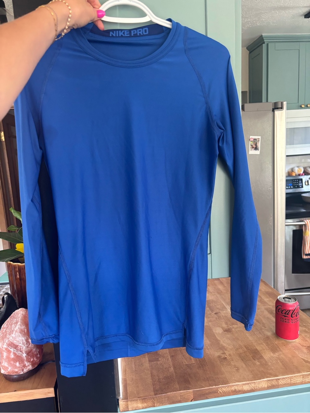 Nike Blue Pro Compression Long Sleeve Top